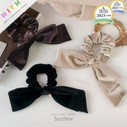 ベロア 蝶結び シュシュ リボンデザイン ヘアゴム 髪留め 髪飾り ヘアアクセサリー レディース 可愛い