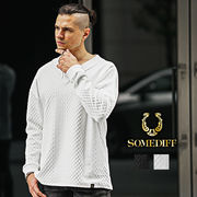 【カットソー】ふくれJQD リラックス Vネック ロンT 長袖カットソー／SOMEDIFF