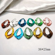 アクリルパーツ フレーム 変形フープ チャーム レジン枠 スケルトン ゆがみ アクセサリーパーツ ピアス