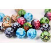 1円で売り尽くし【秋冬アクセサリー】ガラス製ビーズ　マーブル模様　福袋