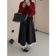 Newタイプついに入荷 韓国ファッション スカート ユーゲン紗 レースつなぎ 縮性のあるウエスト ロング