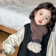 キッズ 子供 マフラー ニット 毛糸 防寒 襟巻き 冬季
