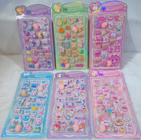 手芸diy用デコレーション 手帳用 貼り付け★粘着シール★立体キャラクターシール 3Dシール