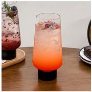 最新トレンド勢揃い  冷たい飲み物カップ グラス コーヒーカップ 黒底低脚カップ  ジュースカップ