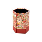 折りたためる六角小物入れ　屏風絵