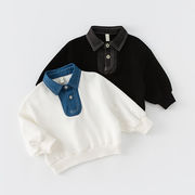 YB☆2024秋冬バイカラー折り襟トレーナー