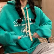 【秋服】韓国風レディース服　　カジュアル　体型カバー　パーカー