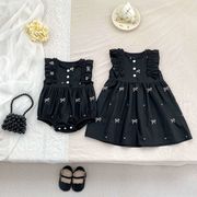 2025春夏子供服 シンプル 花柄 ワンピース&ロンパース 姉妹服 韓国風ベビー服 連体服