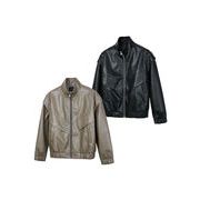 メンズファッション PU ジャケット 男女兼用 ストリート系 防寒アウター 春秋 2025新作★全2色