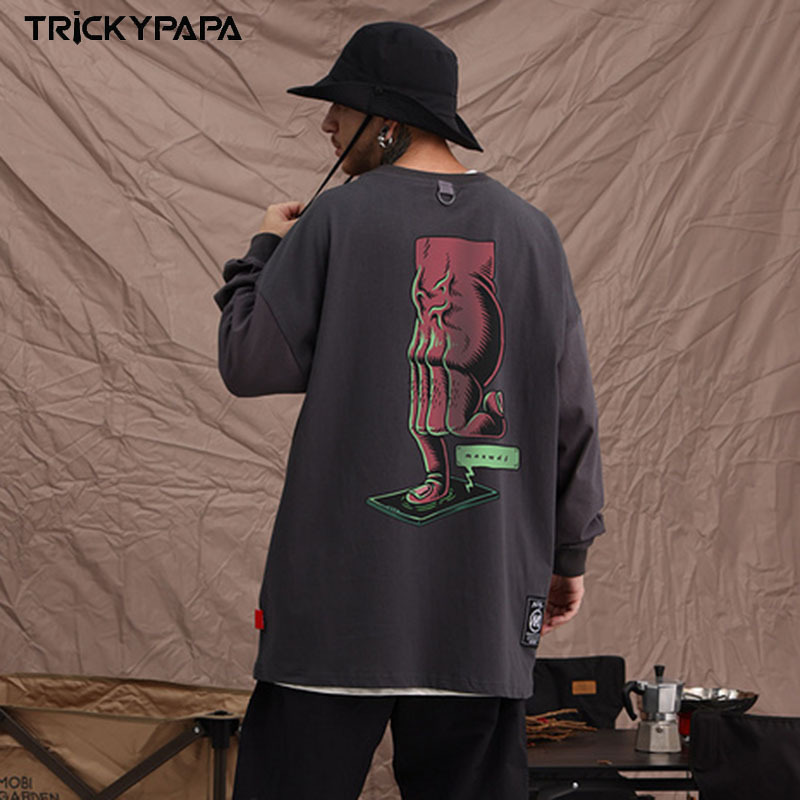 メンズファッション オーバーサイズ 長袖Tシャツ 男女兼用 ストリート系トップス 春夏 2025新作★全6色