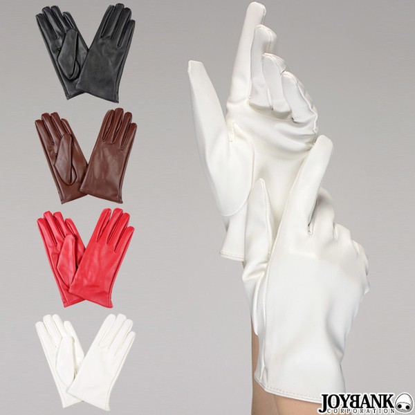 短い・フェイクレザーグローブ（指先長め）【手袋/コスプレ】