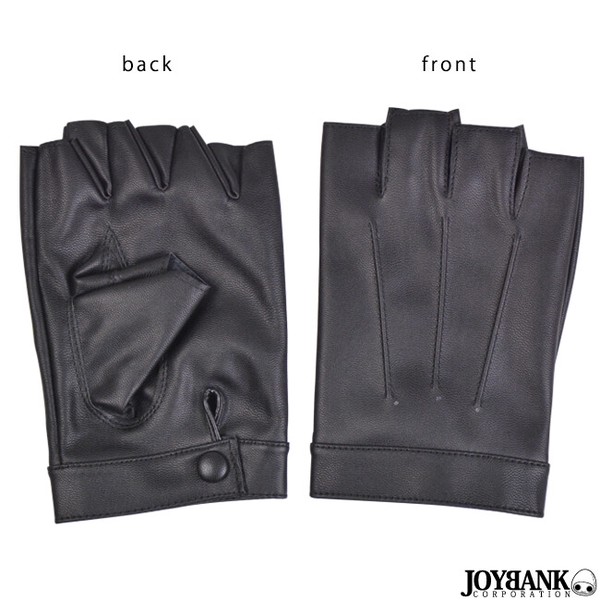 スタンダード 指ぬきグローブ【フェイクレザー/ショートグローブ/フィンガーレス/シンプル 】