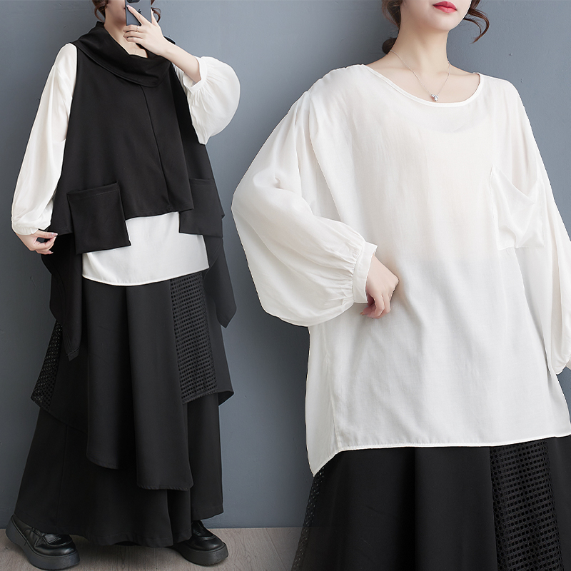 初回送料無料 Tシャツコウモリ袖とベスト2点セット カジュアル2点セット 個性的 人気ファション商品