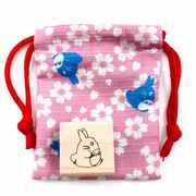 となりのトトロ  きんちゃく すたんぷ 中トトロとサクラ 129783