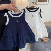 2025 新作 INS風  韓国風子供服  人気 ノースリーブ キャミソール  ワンピース 2色 90-140cm