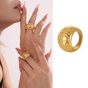 サージカルステンレスハート指輪　リング　アクセサリー　金属アレルギー対応　18kコーティング