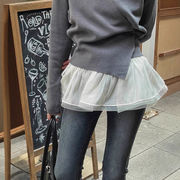 ミニスカート　レイヤード　重ね着　レディース　INS　韓国ファッション