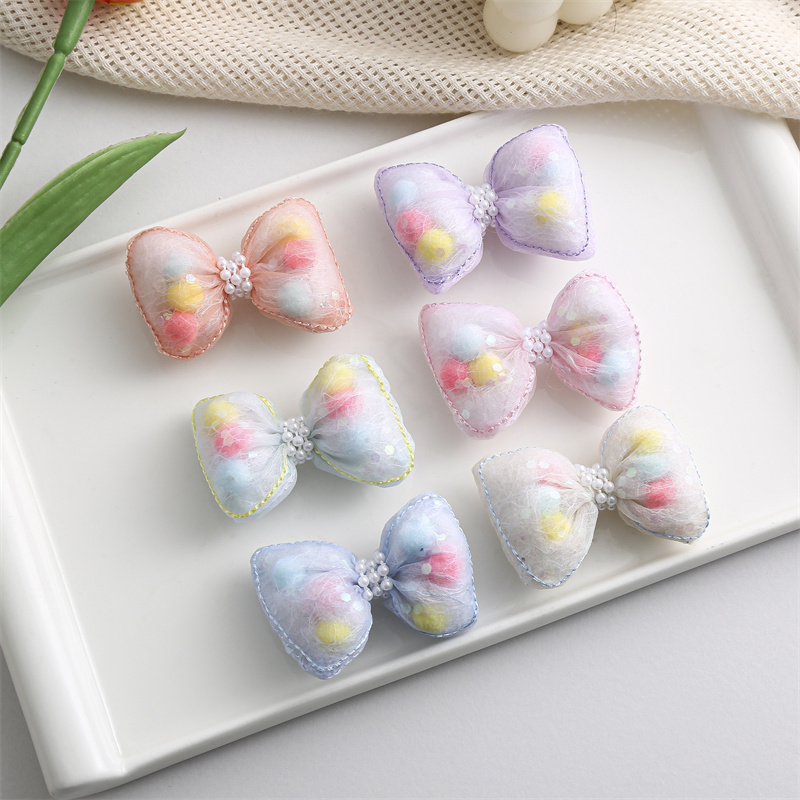 蝶結び デコパーツ 生地 パッチ 刺繍アップリケDIY ヘアアクセサリーバッグ装飾 貼り付けパーツ