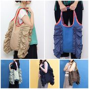 定番　人気商品【SMIRNASLI サミールナスリ】配色 フリルトートバッグ A4対応