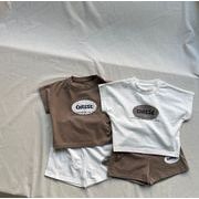 2025春夏新作 韓国風子供服  サペタ ショウイ 子供服 Tシャツ  +ショートパンツ2点セット