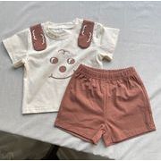 2025春夏新作 韓国風子供服  サペタ ショウイ 子供服 Tシャツ  +ショートパンツ2点セット