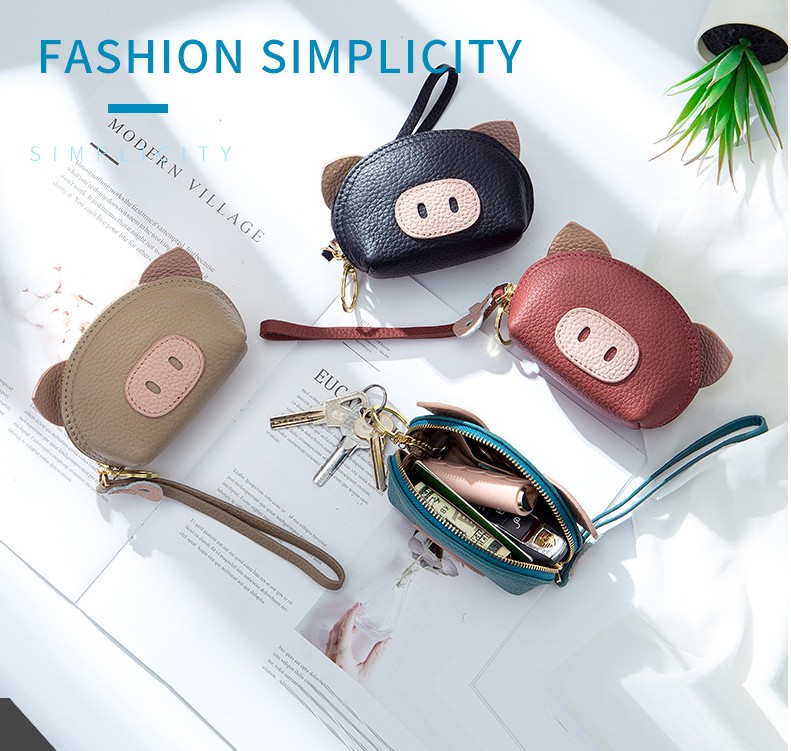 キーケース 小銭入れ レディース コインケース かわいい 豚ミニ財布 本革 人気 おしゃれ