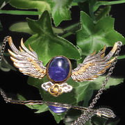 ネックレス　タンザナイト　天使の羽　タンザニア産　silver925