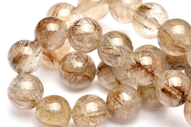 シャンパンカラー シルバールチルクォーツ 10mm ブレスレット 1個売り