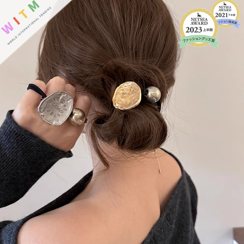 パール プレート ヘアゴム 髪留め 髪飾り ヘアアクセサリー レディース 上品 オシャレ