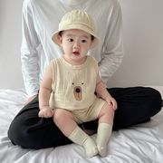 LL☆2025 ベビー服 夏男の子用 クマ 子ども用 綿100% 薄手 ショートパンツ 2点セット
