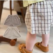 【2025夏新作】韓国風子供服 男女兼用 ゆったり灯篭パンツ  チェック柄  可愛い  カジュアル INS風