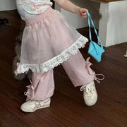 子供服　80~130cm　キッズタンクトップ＋スカートパンツ　リボン　韓国キッズ服