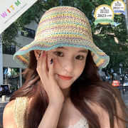 2025夏新作 麦わら帽子 小顔効果 草編み 紫外線対策 折りたたみ可能