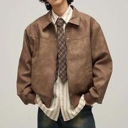 2024春新作 メンズ服 男女兼用　コート　レザージャケット　アウター　カジュアル　アメカジ