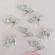 ハイヒール ラインストーン アクセサリーパーツ 大人気チャーム レディース シルバー ハンドメイド