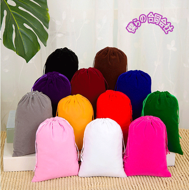安い 12色 ベルベット ジュエリーポーチ 巾着袋 小物入れ 小物収納 キャンディ ラッピング 9サイズ