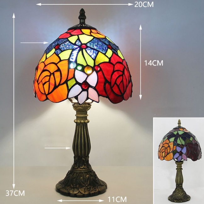 LEDテーブルランプ ステンドグラス 照明クラシック ヨーロッパ 手作り LEDライト
