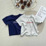 BAIS☆韓国風インスタ映え 英字プリント半袖Tシャツ 男女兼用夏物綿素材カジュアルトップス