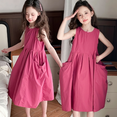 2025夏新品 スカート 女の子 ノースリーブドレス 子供服 INS人気