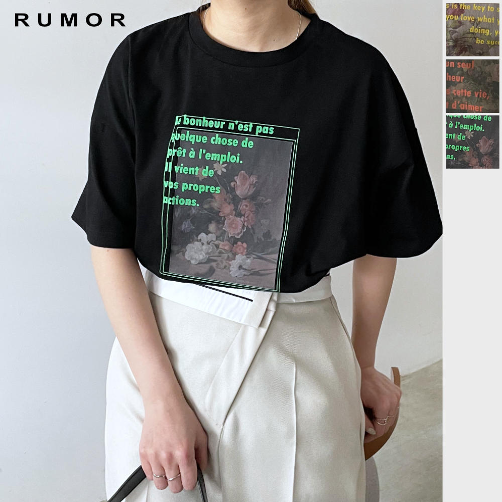 【2025新作】天竺フラワープリントTシャツ