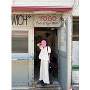 今季マストバイ INS 新作　おしゃれ  chic 韓国ファッション  ブラウス+ハイウエストスカート