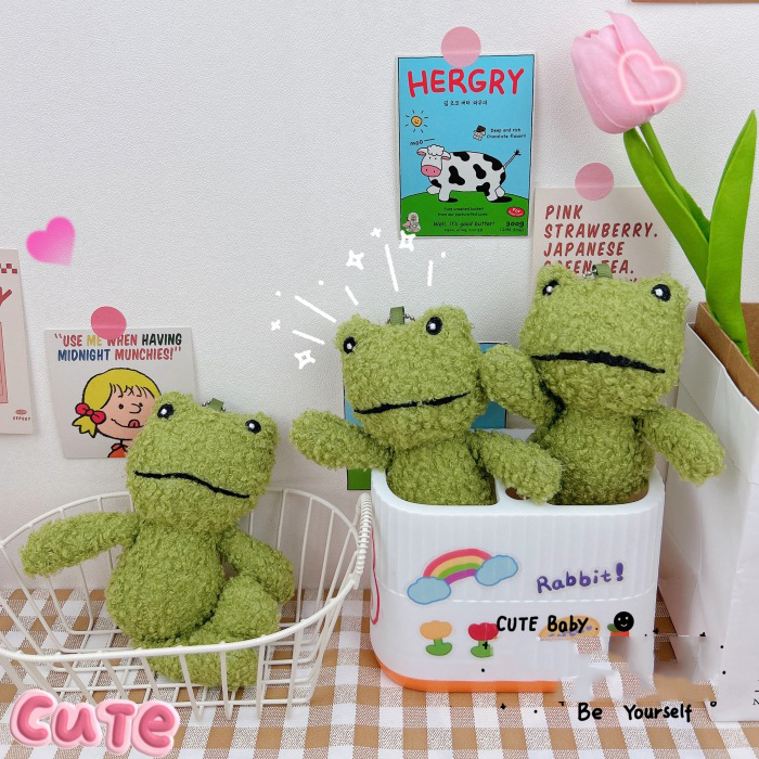 かわいい ぬいぐるみ カエルのキーホルダー   カエルの雑貨 カエルのアクセサリー 動物のキーホルダー