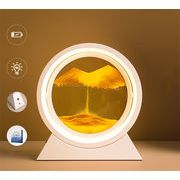 人気のあるデザイン【母の日/父の日贈答品】山水画3D砂アート 充電式発光砂時計 リビング装飾