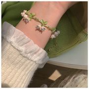エレガントな白いスズランのブレスレット ガールズ 女性 ブレスレット 韓国風 アクセサリー