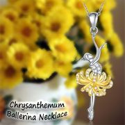 かわいい ジルコン バレリーナ ネックレス バレエ用品  バレエアクセサリー 女性ネックレス  バレエ雑貨