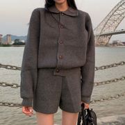 【春新作】韓国風レディース服　春　ゆったり シンプル カジュアル きれいめ ニット セットアップ