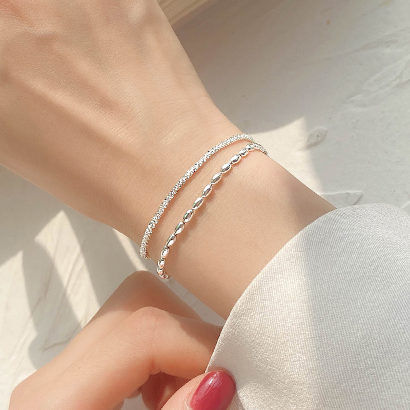 925シルバー   アクセサリー ブレスレット  ハンドメイド ブレスレット   ブレスレット INS風 キラキラ