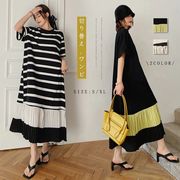 ワンピース　レディース　きれいめ　長袖　シャツワンピース　ロング 　大きいサイズ　着痩せ