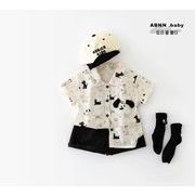 2025夏新作★韓国風子供服★ズボン★ベビー服★ハーフパンツ&シャツ ★2点セット★73-100cm