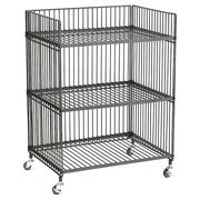 COLLEND ワイヤーワゴン(ワイド・ダブル) ブラック 鉄の風合いを生かしたニュアンス